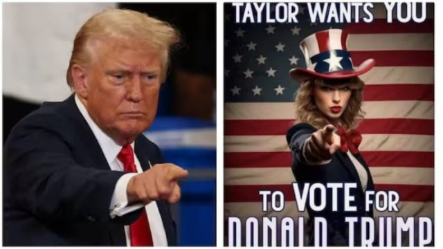 Trump Posts AI Photos of Singer Swift Endorsing Him for President